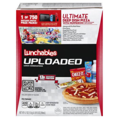 Lunchables Lunch Combinations, Deep Dish Pepperoni Pizza, Lunchables &  Lunch Packs