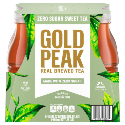 Gold Peak is real brewed tea made from tea leaves picked for peak taste - enjoy the zero-calorie option, Gold Peak Zero Sugar Tea. Tea bursting with refreshingly natural flavors. Perfect for the whole family, these convenient bottles let you take real brewed tea wherever you go.

Gold Peak Real Brewed Tea has a variety of flavors that pair marvelously with any family occasion, from backyard get-togethers, to holiday traditions, to weekend getaways.

Real Brewed. Real Tea. Real Good.