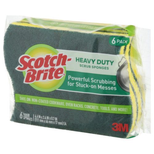 Scotch-Brite Scrub Sponges, Heavy Duty, 6 Pack - Brookshire's