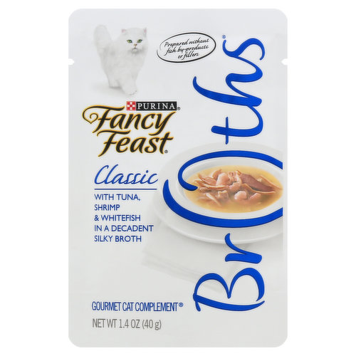 Fancy Feast Broth Wet Cat Food Complement, Broths With Tuna, Shrimp & Whitefish