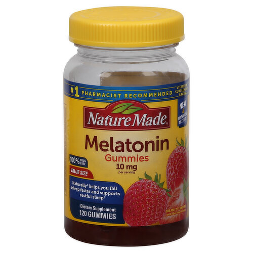 Nature Made Melatonin, 10 mg, Gummies, Dreamy Strawberry, Value Size