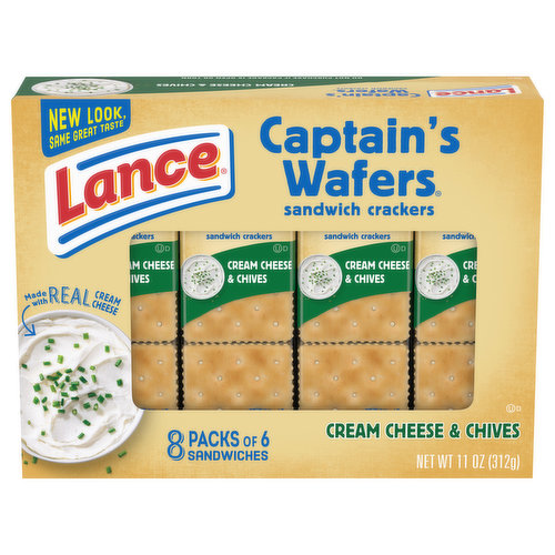 Lance Sandwich Crackers, Cream Cheese & Chives, 8 Packs