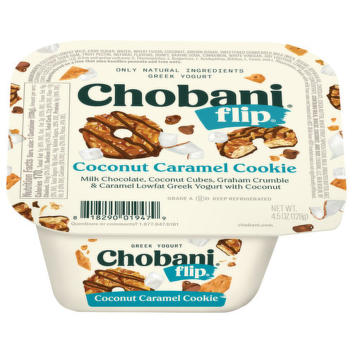 Chobani Yogurt, Greek, Coconut Caramel Cookie