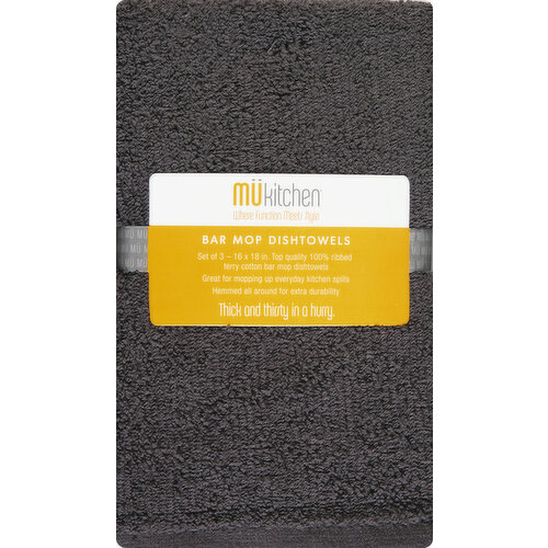 MUkitchen Dishtowels, Bar Mop, Slate