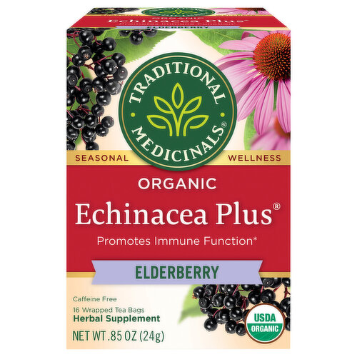 Traditional Medicinals Herbal Supplement, Organic, Elderberry, Tea Bags