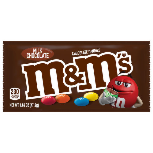 M&M'S Milk Chocolate Candy, Full Size, 1.69 oz Bag