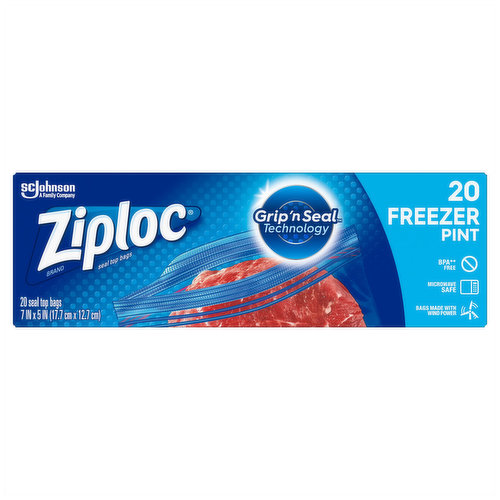 Ziploc Storage Bags, Slider, Quart 20 Ea, Food Storage Bags