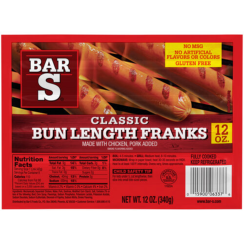 Bar S Classic Bun Length Franks