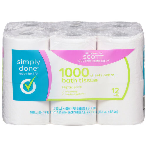 Scott 1000 Toilet Paper, 1 Roll, 1,000 Sheets per Roll