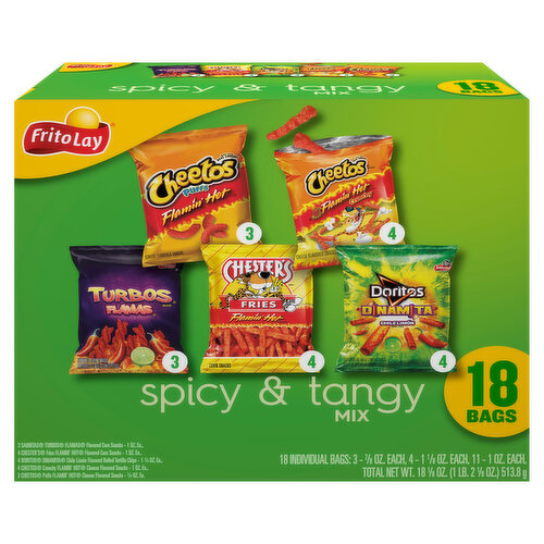 Frito Lay Spicy & Tangy Mix, 18 Pack