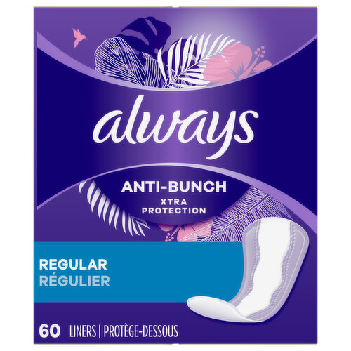 Always Liners, Regular, Anti-Bunch, Double Pack - Brookshire's