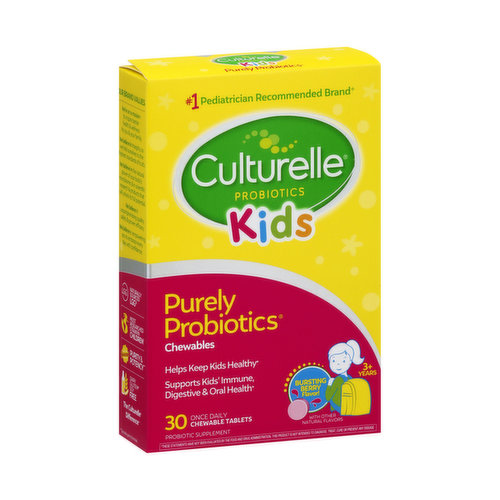 Culturelle Kids - Purely Probiotics, Bursting Berry Flavor, Chewable Tablets