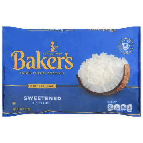 Baker's Coconut, Sweetened, Angel Flake, Value Size