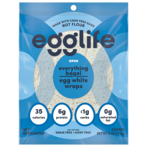 Egglife Egg White Wraps, Everything Bagel