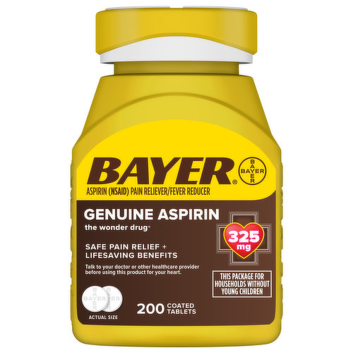 Bayer Aspirin, Genuine, 325 mg, Coated Tablets