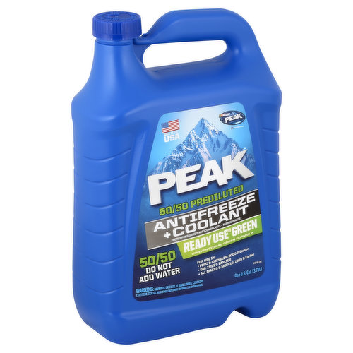 PEAK Antifreeze + Coolant, Ready Use Green, 50/50 Prediluted