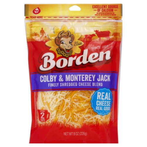 Borden Finely Shredded Cheese Blend, Colby and Monterey Jack