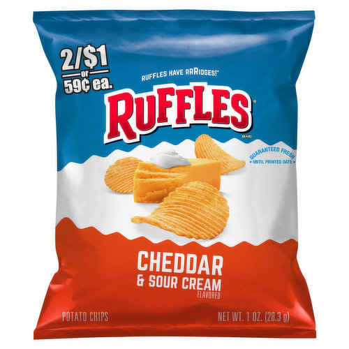 Ruffles Potato Chips, Cheddar & Sour Cream Flavored