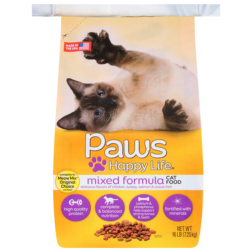 Paws Happy Life Cat Food, Mixed Formula