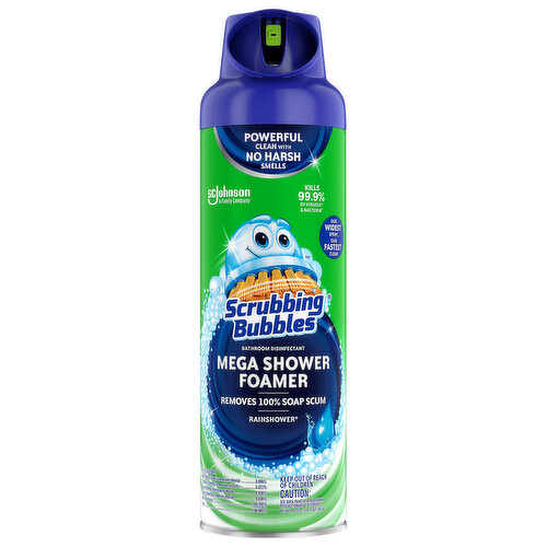 Scrubbing Bubbles Bathroom Disinfectant, Mega Shower Foamer, Rainshower