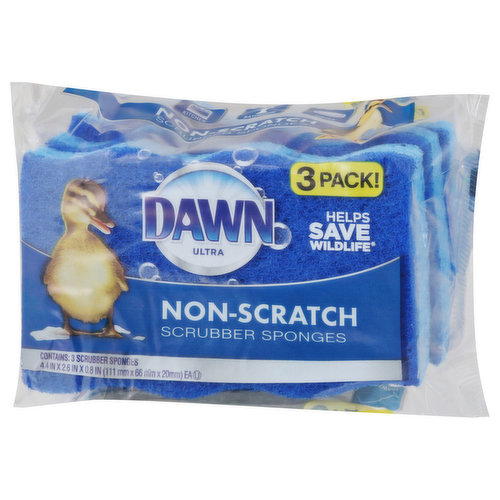 Dawn Ultra Non-Scratch Scrubber Sponges, 3 pk - Food 4 Less