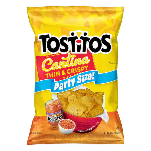 Tostitos Tortilla Chips, Cantina, Thin & Crispy, Party Size