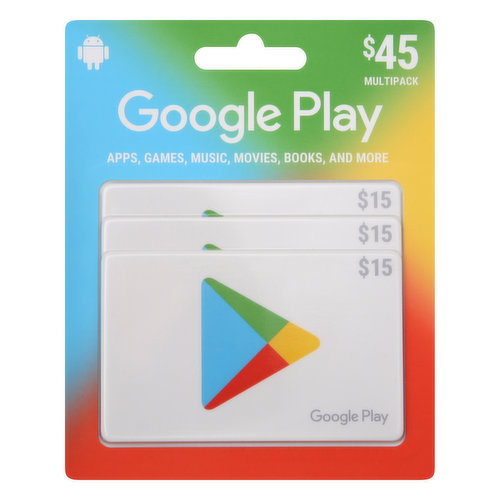 Google Play Gift Card, $45, Multipack