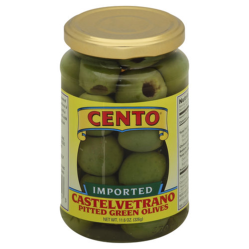 Cento Olives, Green, Pitted, Castelvetrano