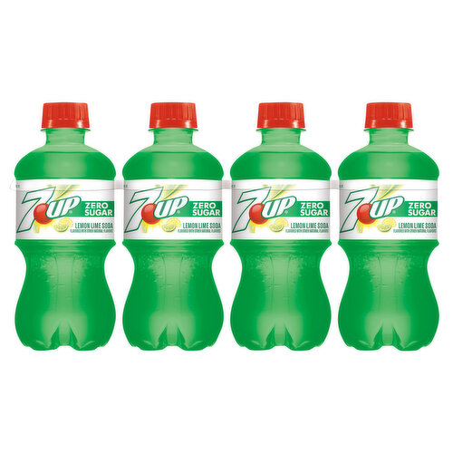 7-UP Soda, Zero Sugar, Lemon Lime, 8 Pack