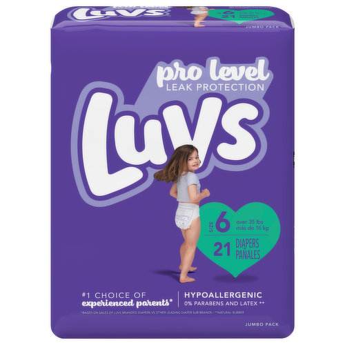 Diapers, 6 (35 lb +), Jumbo Pack