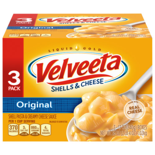 Velveeta Shells & Cheese, Original, 3 Pack