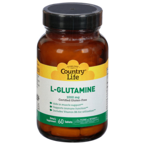 Country Life L-Glutamine, 1000 mg, Tablets