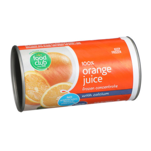 Food Club 100% Orange Juice Frozen Concentrate With Calcium