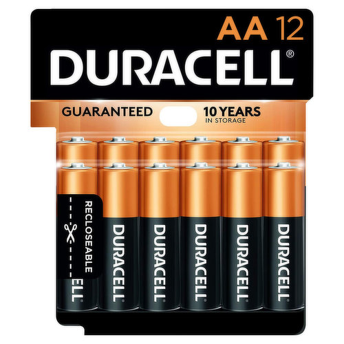 Batteries, Alkaline, AA, 12 Pack