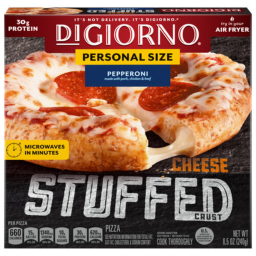DiGiorno Pizza, Cheese Stuffed Crust, Pepperoni, Personal Size