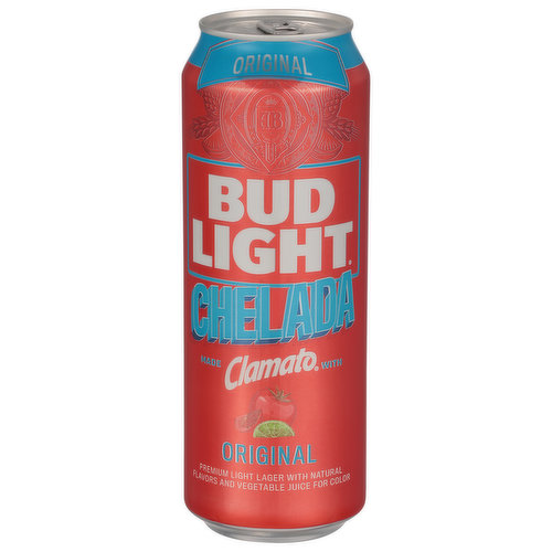 Premium light lager with natural flavors and vegetable juice for color. Enjoy responsibly. Please recycle.