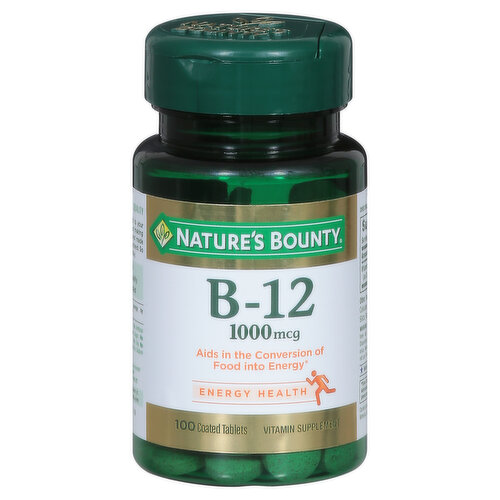 Nature's Bounty Vitamin B12, Energy Health, 1000 mcg, Tablets