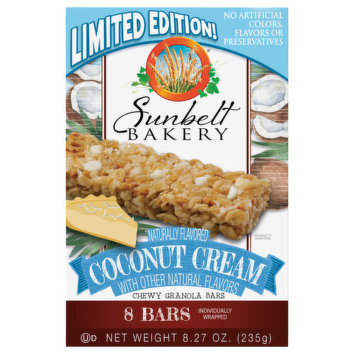 Sunbelt Bakery Granola Bars, Coconut Creme, Chewy