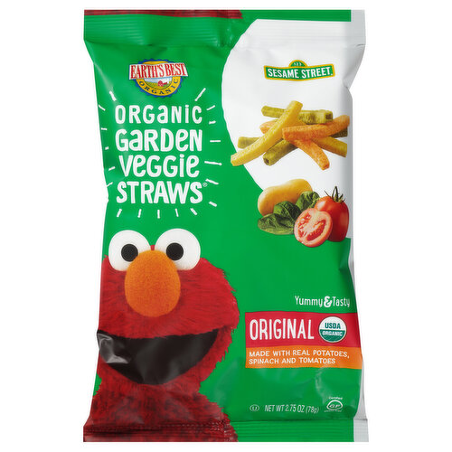 Earth's Best Organic Garden Veggie Straws, Organic, Original, Sesame Street