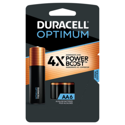 Duracell Batteries, Alkaline, AA, 1.5V, 6 Pack