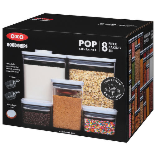  OXO Good Grips 8-Piece Baking Essentials POP Container Set,  White: Home & Kitchen