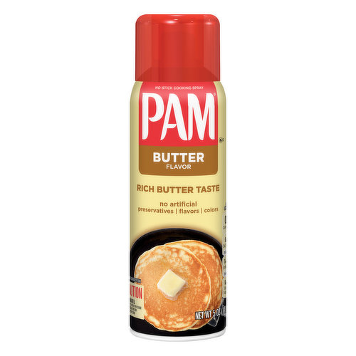 Pam Cooking Spray, No-Stick, Butter