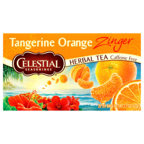 Celestial Seasonings Tangerine Orange Zinger Caffeine Free Herbal Tea Bags