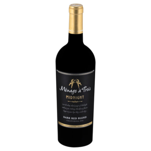 Menage a trois Dark Red Blend, Midnight, California, 2018