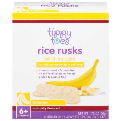 Tippy Toes Rice Snack, Baked, Banana, Rice Rusks