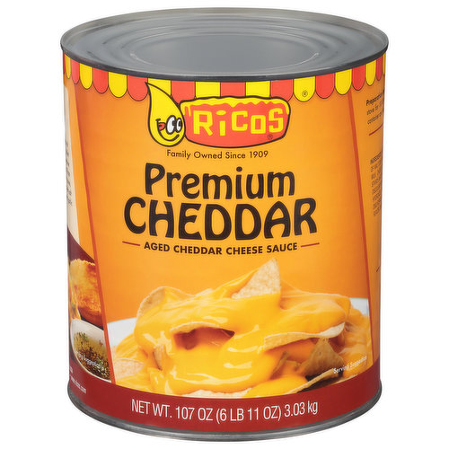 Ricos Cheese Sauce, Aged, Premium Cheddar