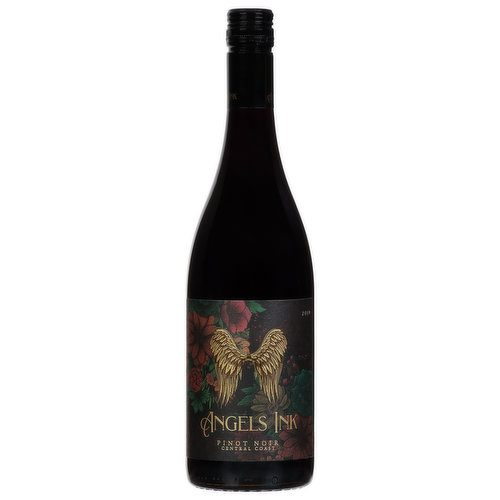Inspired by the enlightenment of the Renaissance and the Age of Discovery, Angels Ink reflects our present era passion for individual expression, diversity and cultural awareness. This philosophy drives our winemakers to craft a Pinot Noir that expresses its highest and best self. Rich, round and supple in texture, a crush of berry and vanilla-backed juiciness encompass its overall personality. Alc. 13.5% by vol. 27 Produced & bottled by Angels Ink Wines, Livermore, CA.