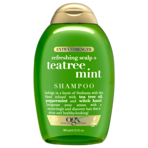 Ogx Shampoo, Refreshing Scalp + Teatree Mint, Extra Strength