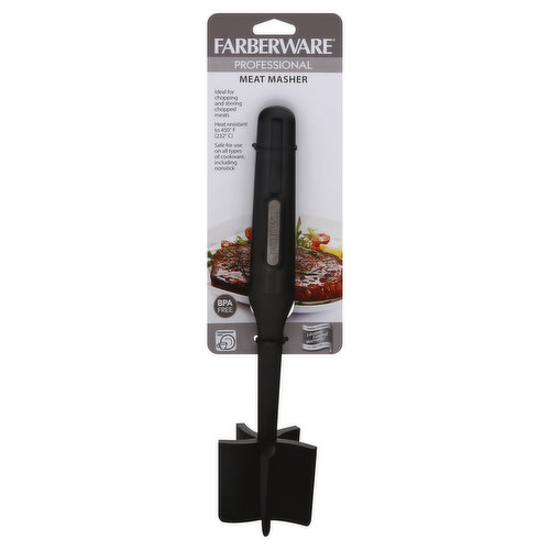 Farberware Easy to use pro Pump Spinner, Large 6.6 quart, Green &  Professional Heat Resistant Nylon, Masher & Smasher Meat, Ground Beef,  Turkey 