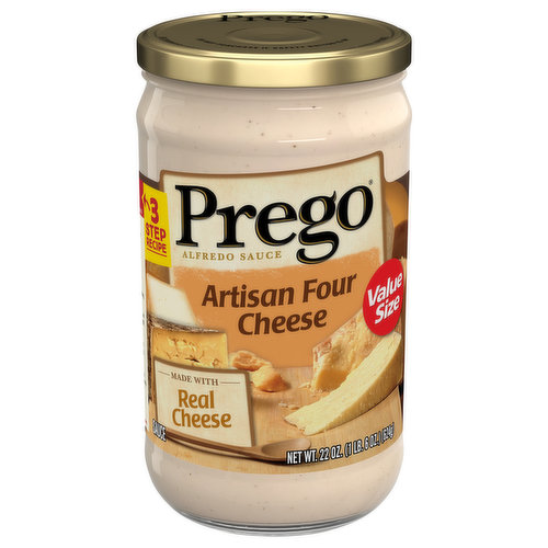 Prego Alfredo Sauce, Artisan Four Cheese, Value Size
